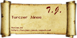 Turczer János névjegykártya